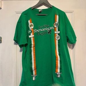 Fruit of the Loom Green 'Let The Shenanigans Begin' Graphic Tee